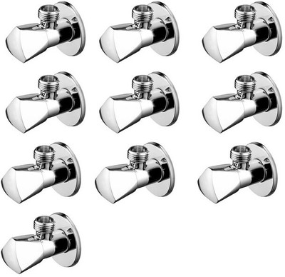 Nenoware Trigon brass angle valve set of 10 pic 045 Chrome Turn Water Control Valve for Faucet & Toilet Angle Cock Faucet(Wall Mount Installation Type)