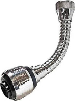 POWERQUALIS Turbo Flex 01 Stylish Water Saving Stainless Steel Turbo Flex 360 Degree Rotatory Flexible Sink Water Saving Faucet Nozzle Sprayer (Silver) Aerator Foam Flow Faucet Nozzle Cock Faucet(Spout Installation Type)