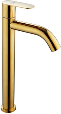 Spazio Premium Quality Full Gold Opal SS-304 Tall Pillar Cock Tap With Long Spout & 12 Inches Tall Body Tall Boy Extended PVD Coated Pillar Tap Faucet(Deck Mount Installation Type)