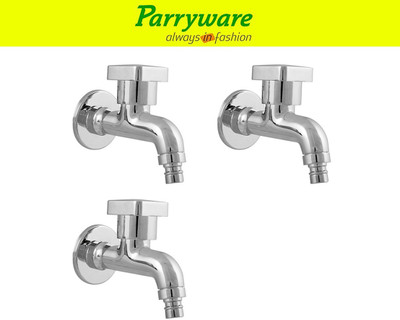Parryware Ritz Nozzel Bib Cock Tap – Wall Mounted set of 3 pic 008 Wall Mounted Nozzle Bib Tap – Brass Bib Cock Faucet Bib Tap Faucet(Wall Mount Installation Type)