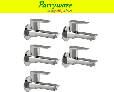 Parryware Praseo Bib Cock Tap long – Wall Mounted Brass set of 5 pic 274 Wall Mounted Bib Tap long body – Brass Bib Cock Faucet Bib Tap Faucet(Wall Mount Installation Type)