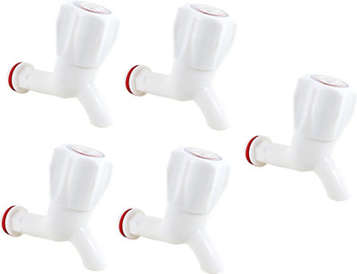 RoyaL Indian Craft POLO787 Set of 5 PVC Plastic Bib Tap Faucet(Wall Mount Installation Type)