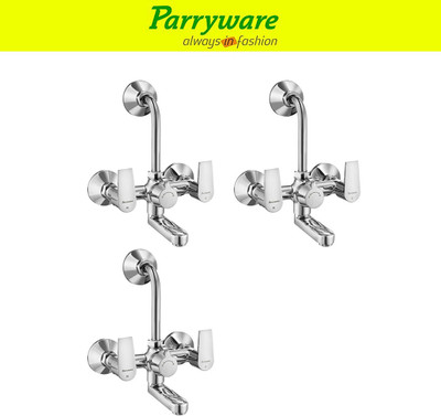 Parryware Praseo Wall Mixer 2 in 1 with Overhead Shower Provision set of 3 pic 411 Wall Mixer Faucet(Wall Mount Installation Type)