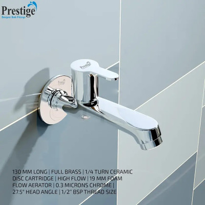 Prestige Fusion Brass Long body for Bathroom & Kitchen Sink Tap/Basin Bib Tap Faucet(Wall Mount Installation Type)