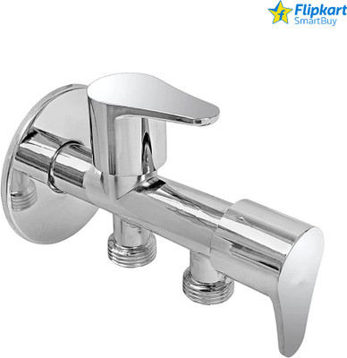 Flipkart SmartBuy Torrent Zinc Alloy Body Two Way Angle Valve With Wall Flange (Pack of1) Twin Elbow Valve Faucet(Wall Mount Installation Type)