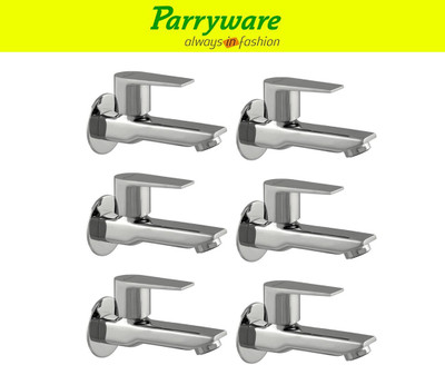Parryware Praseo Bib Cock Tap long – Wall Mounted Brass set of 6 pic 315 Wall Mounted Bib Tap long body – Brass Bib Cock Faucet Bib Tap Faucet(Wall Mount Installation Type)