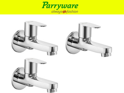 Parryware Uno Bib Cock Tap long – Wall Mounted Brass set of 3 pic 035 Wall Mounted Bib Tap long body – Brass Bib Cock Faucet Bib Tap Faucet(Wall Mount Installation Type)