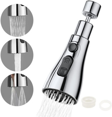 KEMLOZE 360° Rotating Flexible Faucet Splash Head Faucet Extension with Adjustable Spray Faucet Arm(Push On)