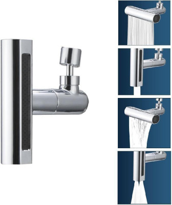 ASHV ENTERPRISE by N/A 4 Modes Tap Extender for Kitchen Sink 360° Sink Faucet with Waterfall Feature 4 Modes Splash-Proof Kitchen Faucet 360° Swivel Bathroom Extender Sink Tap Faucet(Wall Mount Installation Type)