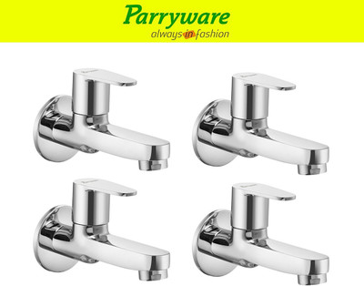 Parryware Uno Bib Cock Tap long – Wall Mounted Brass set of 4 pic 408 Wall Mounted Bib Tap long body – Brass Bib Cock Faucet Bib Tap Faucet(Wall Mount Installation Type)