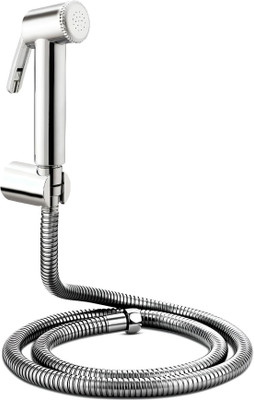 KURIC ABS Health Faucet with SS-304 Grade 1 Mtr Flexible Hose Pipe and Wall Hook Jet Spray for Toilet - Health Faucet - Bathroom Bidet Spray -Faucet for Toilet Health  Faucet(Wall Mount Installation Type)