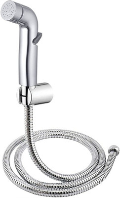 COSSIMO Side Round Health Faucet with SS-304 1.0 Meter Hose Pipe and Wall Hook- Set of 1 Health  Faucet(Centerset Installation Type)