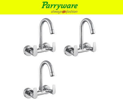 Parryware Primo Wall Mounted Sink mixer with Swivel Spout set of 3 pic 137 Wall Mounted Sink mixer with Swivel Spout Sink Mixer Faucet(Wall Mount Installation Type)