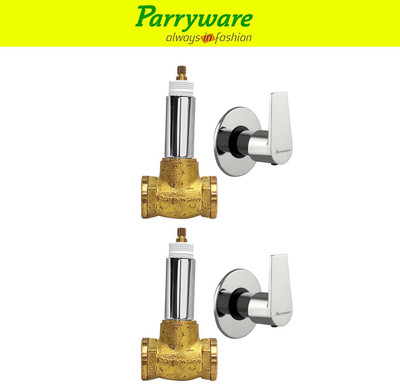 Parryware Concealed Stop Valve 15 mm Praseo Series set of 2 pic 078 15MM Concealed Stop Valve Cleart Series Chrome Plated With Wall Flange Stop Cock Faucet(Wall Concealed Installation Type)