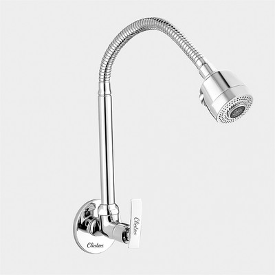 Clinton OCEAN (Brass) Kitchen Sink Spray Spout Flexible Sink Cock with Flange Sink Tap Faucet(Wall Mount Installation Type)