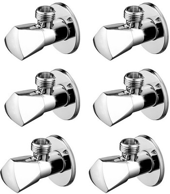 Nenoware Trigon brass angle valve set of 6 pic 091 Chrome Turn Water Control Valve for Faucet & Toilet Angle Cock Faucet(Wall Mount Installation Type)