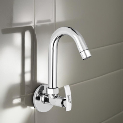 Prestige Passion (Sink Cock) Brass Tap For Bathroom/Kitchen Faucet� � (Silver) Pillar Tap Faucet(Wall Mount Installation Type)
