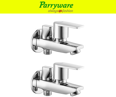 Parryware Praseo 2-in-1 Bib Cock Tap – Wall Mounted set of 2 pic 105 Two-in-One Bib Cock Tap – Wall Mounted Brass Bathroom Bib Tap Faucet(Wall Mount Installation Type)