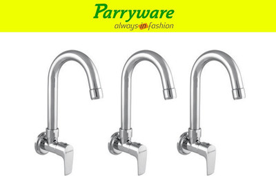 Parryware Primo Wall Mounted Sink Cock with Swivel Spout set of 3 pic 086 Wall Mounted Sink Cock with Swivel Spout Sink Tap Faucet(Wall Mount Installation Type)
