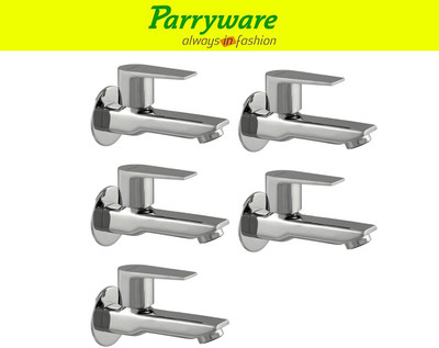 Parryware Praseo Bib Cock Tap long – Wall Mounted Brass set of 5 pic 019 Wall Mounted Bib Tap long body – Brass Bib Cock Faucet Bib Tap Faucet(Wall Mount Installation Type)
