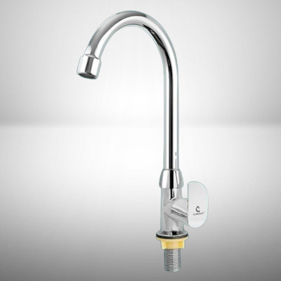 CUROVIT Zinc Alloy Swan Neck Pillar Cock Superior Functionality for Enhance Your Space Pillar Tap Faucet(Deck Mount Installation Type)