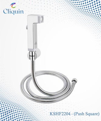 Cliquin KSHF2204	Push Square Abs Bidet Spray With SS-304 Grade 1.25 Meter Flexible Hose Pipe and Wall Hook Health  Faucet(Wall Mount Installation Type)