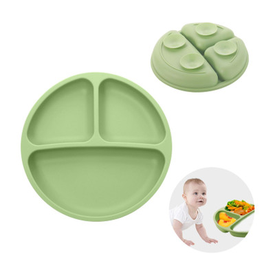 TONY STARK Silicone Suction Plate, 4 Strong Suction Cups for Baby,Kids,Toddler for Feeding  - Silicone(Green)