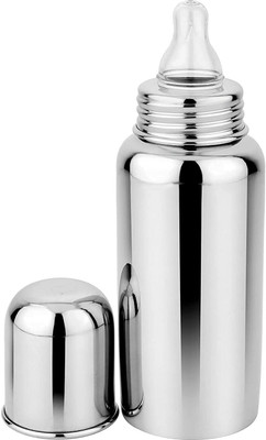 KIDSWAY Stainless Steel Feeding Bottle Nipple ( 250 ml ) For Milk And Water - 250 ml(Stainless Steel Metallic)