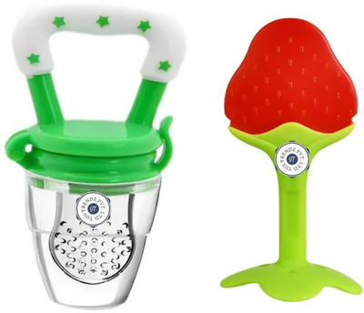 YOS TRENDZ green fruit feeder,teether  - Silicone(Multicolor)
