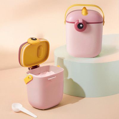 TONY STARK Baby Travel Formula Dispenser with Handle & Scoop, Milk Powder Storage Box  - Plastic(Pink)