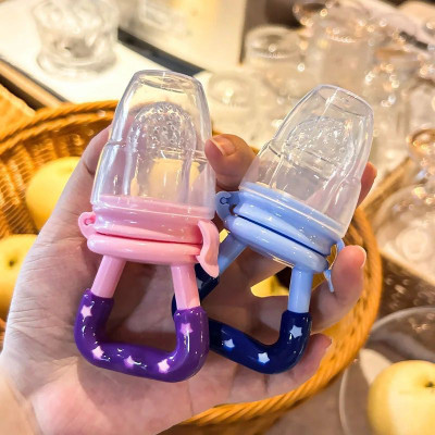 SBTs baby fruit feeder silicone fresh fruit milk nibbler feeding safe kids nipple  - Silicone(Pink, Blue, Yellow)