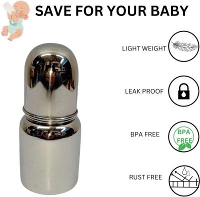 MMK Feeding Bottle for babies 150ml  - Stainless Steel(Silver)