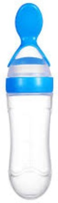 Babylib Baby Squeezy Food Grade Silicone Bottle Feeder with Soft Silicon|Spoon Feeder  - Silicone(Blue)