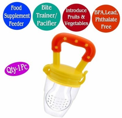 AR ASHIOR Food/Fruit Nibbler with Extra Mesh Soft Pacifier/Feeder, Teether For Baby Feeder  - SILICONE, PLASTIC(Yellow)