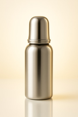 MYSHOPEEY Eco-Friendly Premium Baby Feeding Bottle – 250ml  - Stainless Steel (304 Grade), silicone nipple(Silver)