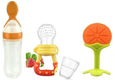 Aabhir Trader Baby Food Fruit Nibbler Feeder Teether for 6 to 12 Months Baby Bpa Free Combo  - Silicon(Multicolor)