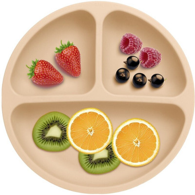 PEEPER PEE_4P_CRM  - Silicone Baby Feeding 4-Suction Plate(Cream)