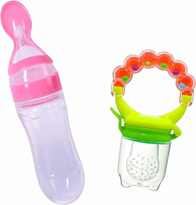 Babylib Baby Spoon Feeder Multicolour Rattle M15  - Silicone(Multicolor)