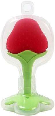 Vadhavan STRAWBERRY TEETHER (SILICONE FRUIT SHAPE RED TEETHER)  - SILICON(Multicolor)