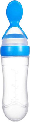 MKM Squeeze Feeding Spoon Bottle for Baby for Food & Cereal (BPA-Free, 90ml)  - Silicon(Blue)