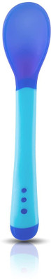 naughty kidz Feed with Ease Heat Sensitive Baby Feeding Spoon, BPA Free, 3 Months+  - Silicone(Blue)