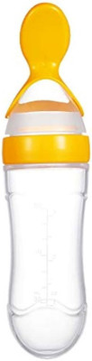 Babylib Baby Feeding Bottle Toddler Safe Silicone Squeeze Feeding Spoon Milk Bottle  - Silicone(Yellow)