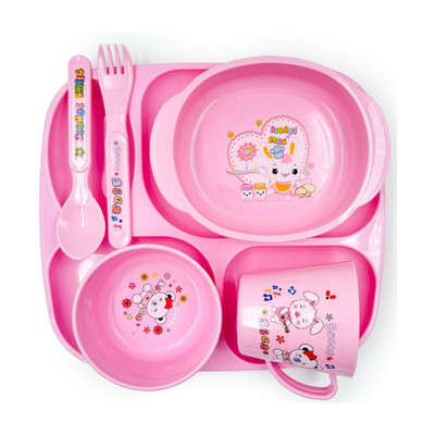 Plast boy Plate Gift Set - BFS 01  - Polypropelyne(Pink)