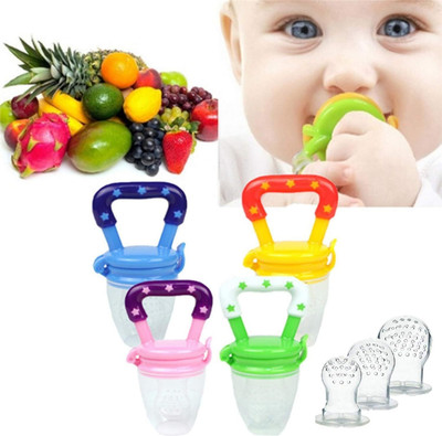 Prettify BPA-Free Silicone Food Nibbler Pack Of 4 Feeder(Multicolor)