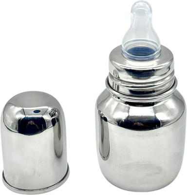 Virit Mini Me Baby Feeding Bottle-150ml | Stainless Steel with Cap | Leak Proof & Safe Closure  - Steel(Silver)