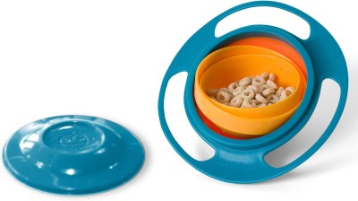 Worldwide e-Mart Plastic Solid 360 Degree Rotation Spill Proof Gyro Feeding Magic Baby Food Bowl  - Plastic(Multicolor)