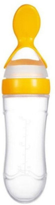Babylib Baby Squeezy Food Grade Silicone Bottle Feeder with Soft Silicon|Spoon Feeder  - Silicone(Yellow)