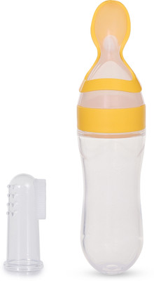 SILAYI BY RENU MEHRA Spoon Feeder Bottle+Brush_  - Sillicone(Yellow)