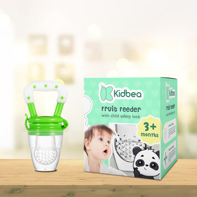KIdbea Silicone Food/Fruit Nibbler with Extra Mesh, Soft Pacifier Feeder(Green)