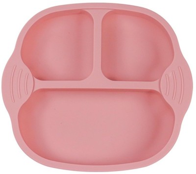 TOMATUS Toddler Silicone Suction Plates for Baby Kids| Divided Unbreakable  - Silicone(Pink)